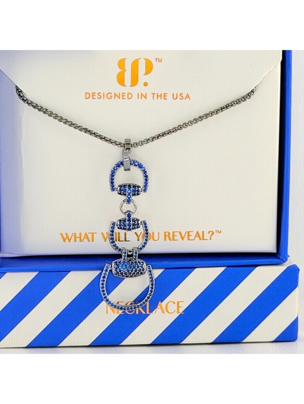 Bomb Party September Necklace "Soft Power" Lab Created Sapphire on Hematite